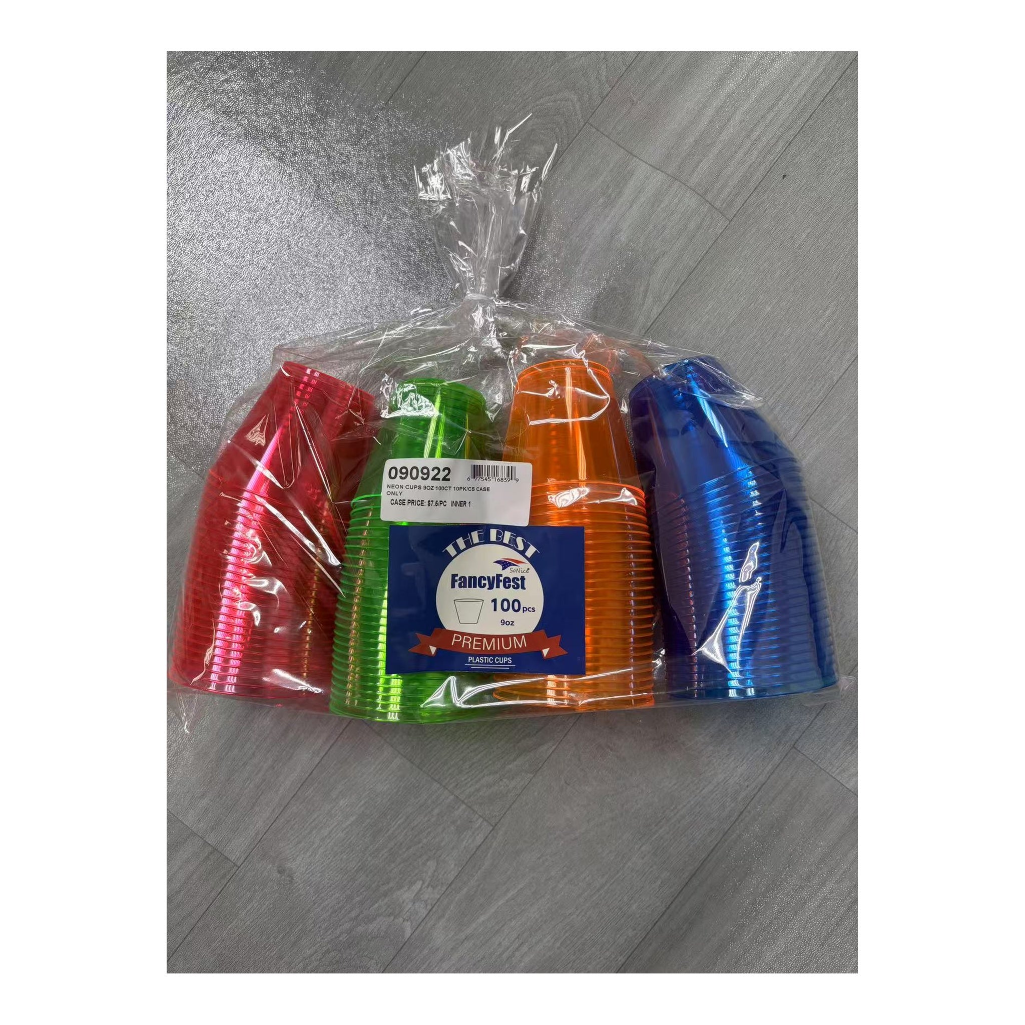 9Oz Cups Neon 100 ct 10Pk/Cs